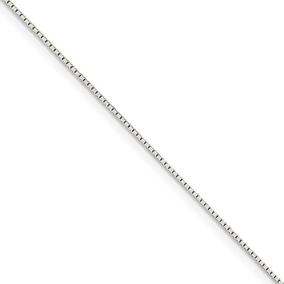 0.6mm Sterling Silver Diamond Cut Mirror Box Chain Necklace 24 Inch